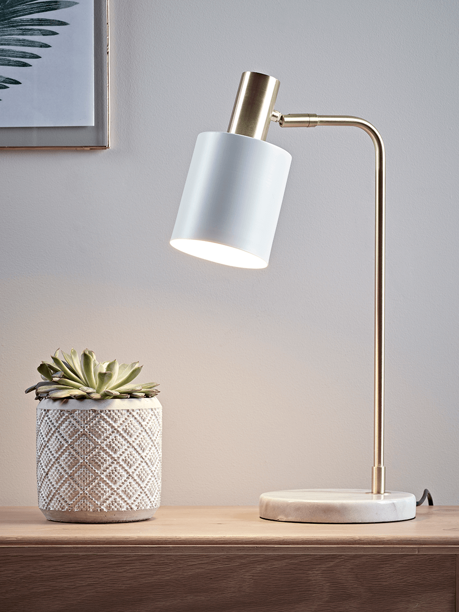 Product photograph of Hudson Desk Lamp - White from Cox and Cox