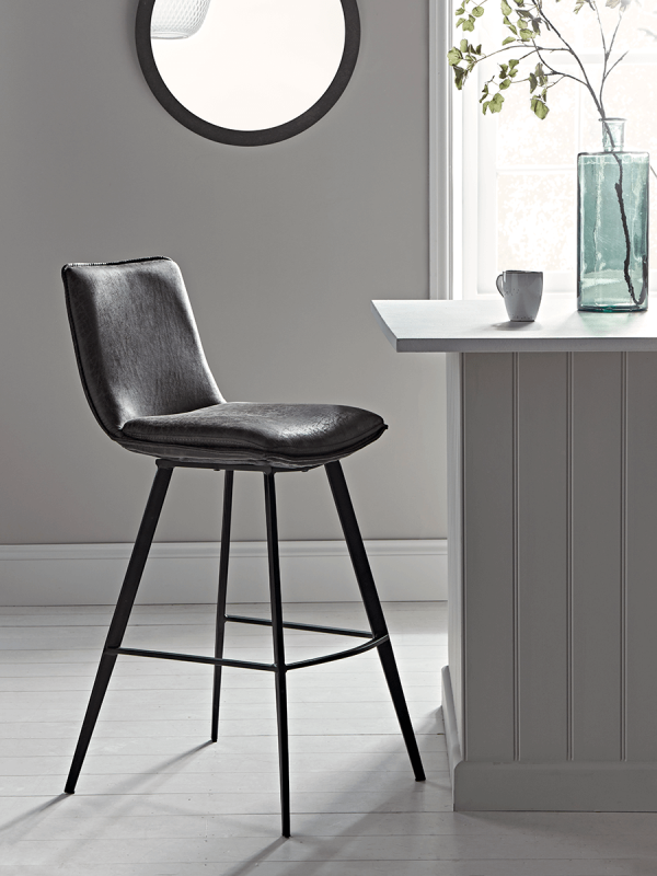 Two Williamsburg High Stools - Carbon