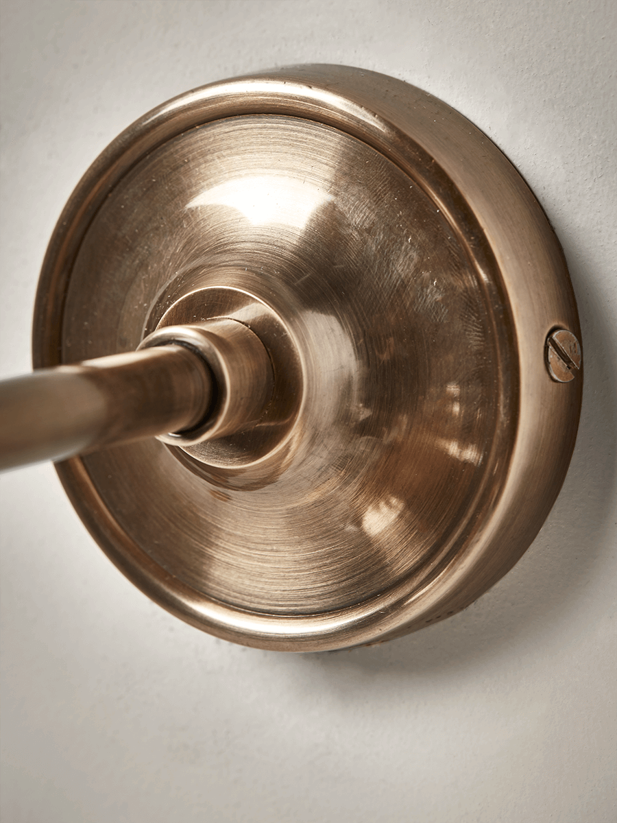 Antique Fluted Glass Wall Light - Brass