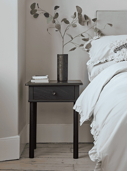 Bergen Oak Beside Table - Black