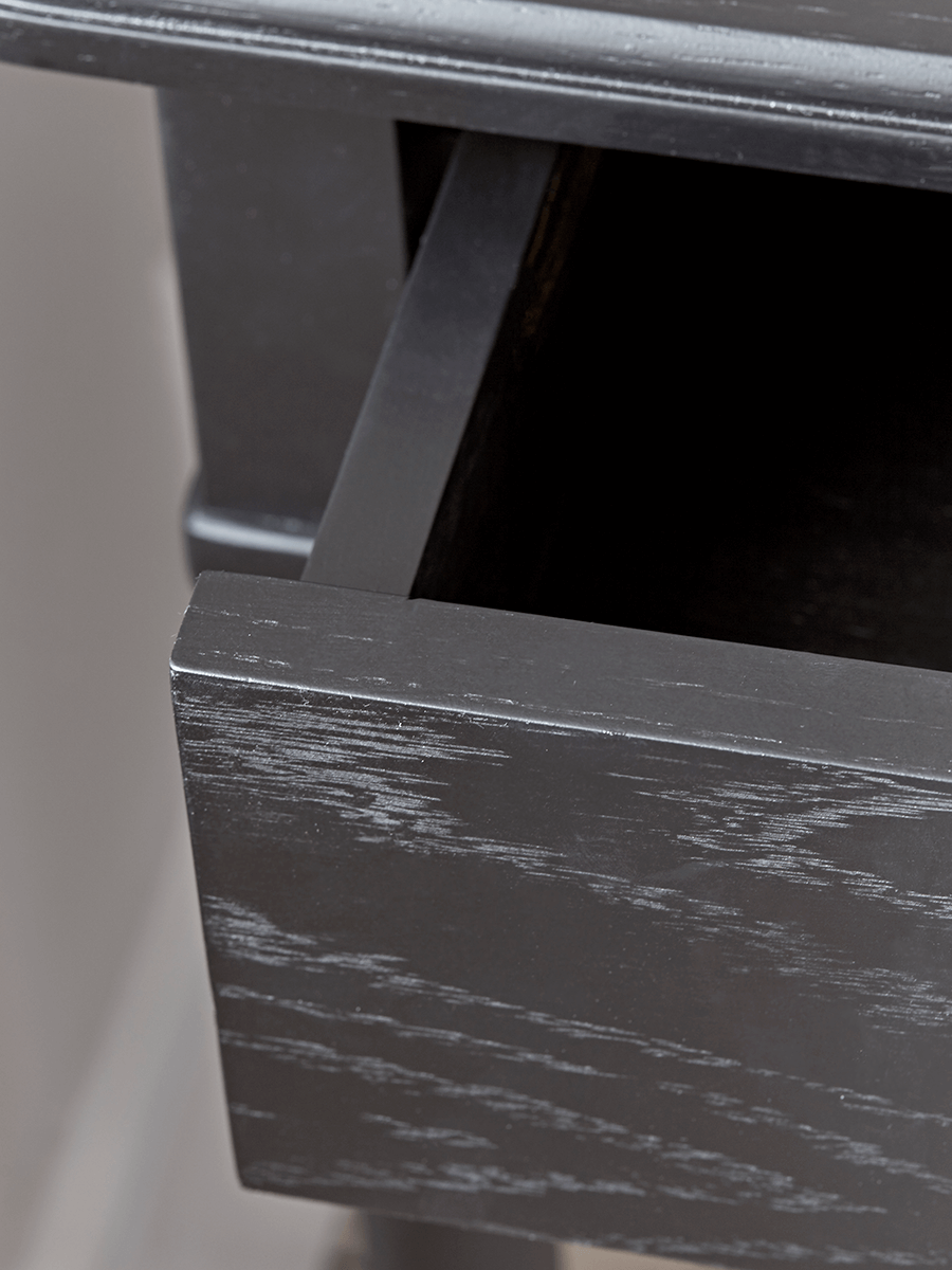 Bergen Oak Beside Table - Black