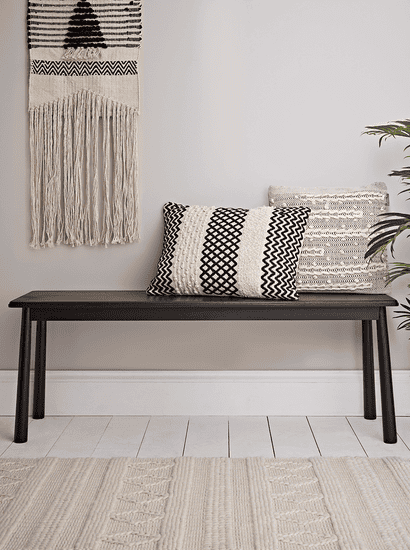 Bergen Oak Bench - Black