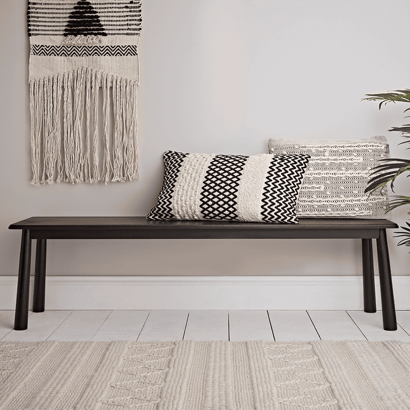 Wooden bench outlet black