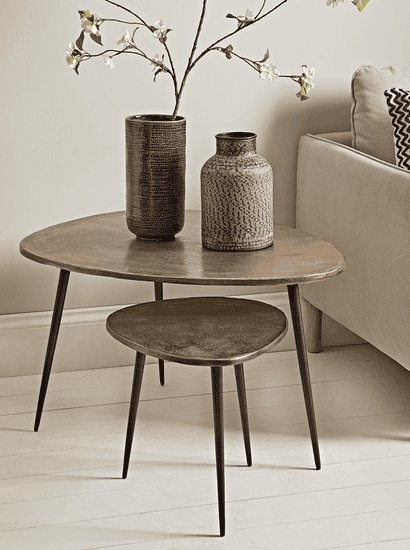 Two Textured Nesting Tables