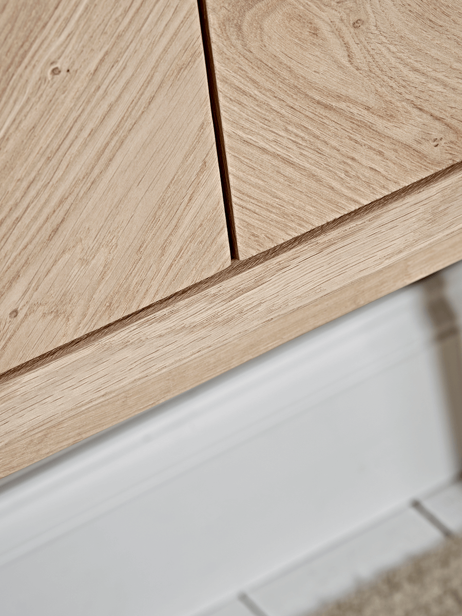 Chevron Oak Drinks Cabinet