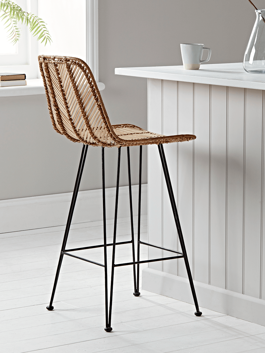 

Chevron Flat Rattan Counter Stool