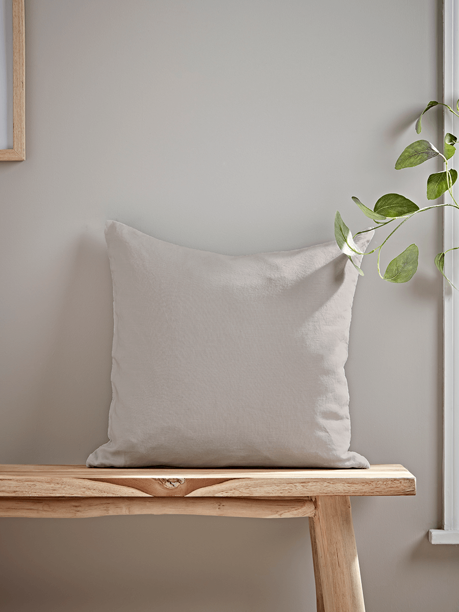 

Washed Linen Square Cushion - Soft Grey