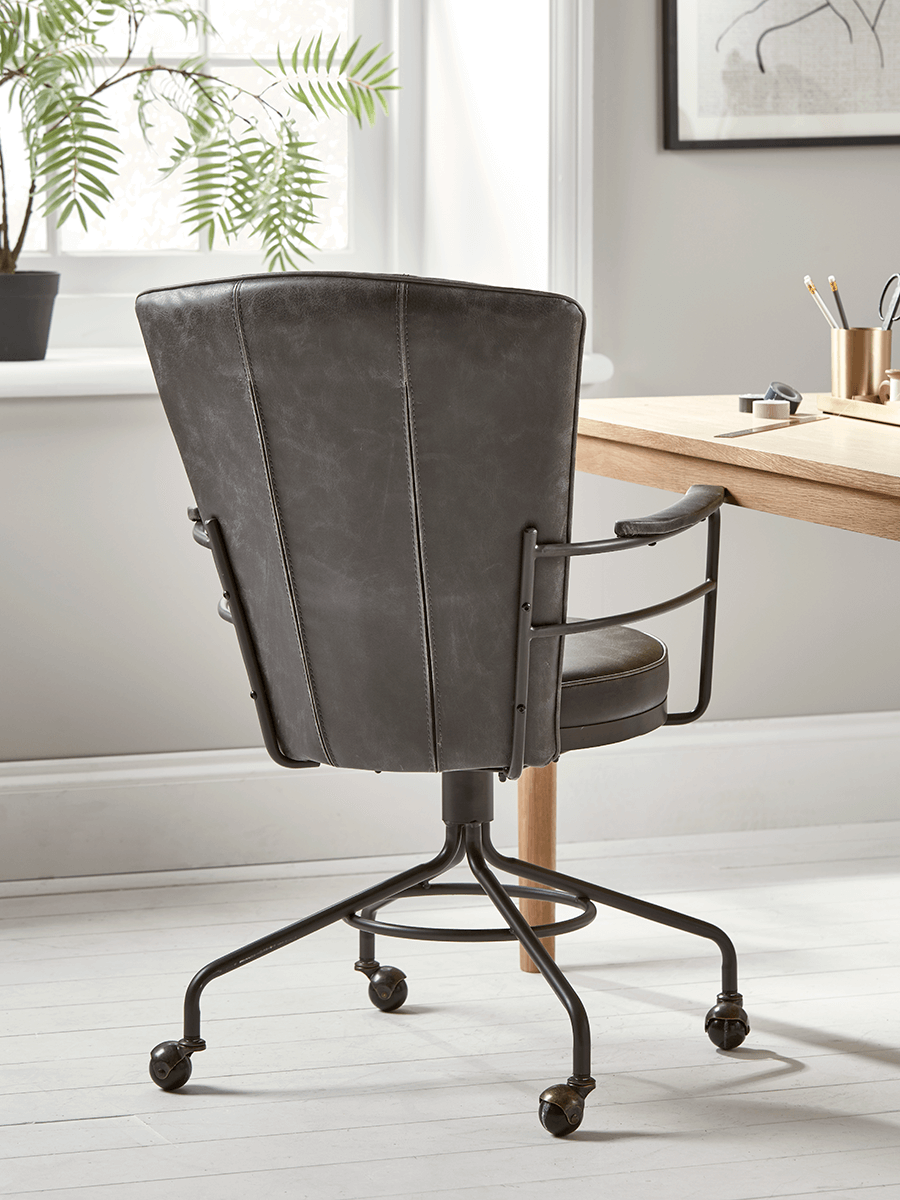 Product photograph of Industrial Style Office Chair - Grey from Cox and Cox.