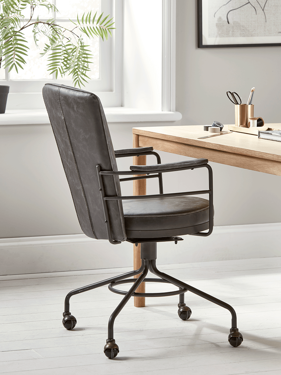 Product photograph of Industrial Style Office Chair - Grey from Cox and Cox.