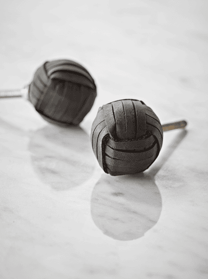 Leather Knob - Black
