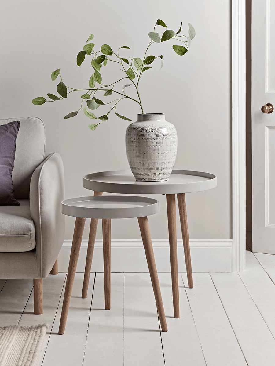 Product photograph of Large Mila Side Table - Grey from Cox and Cox