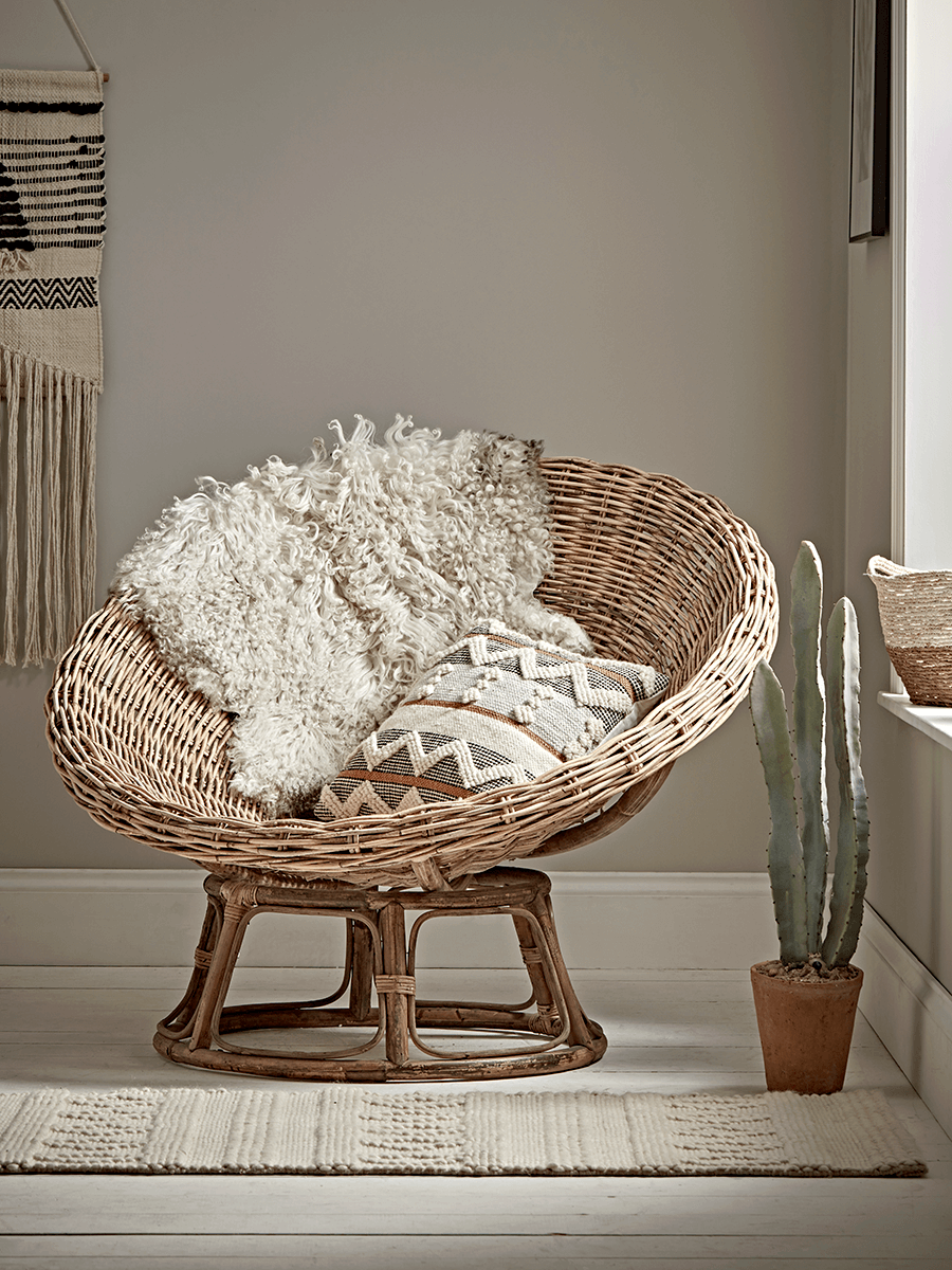 round rattan papasan chair