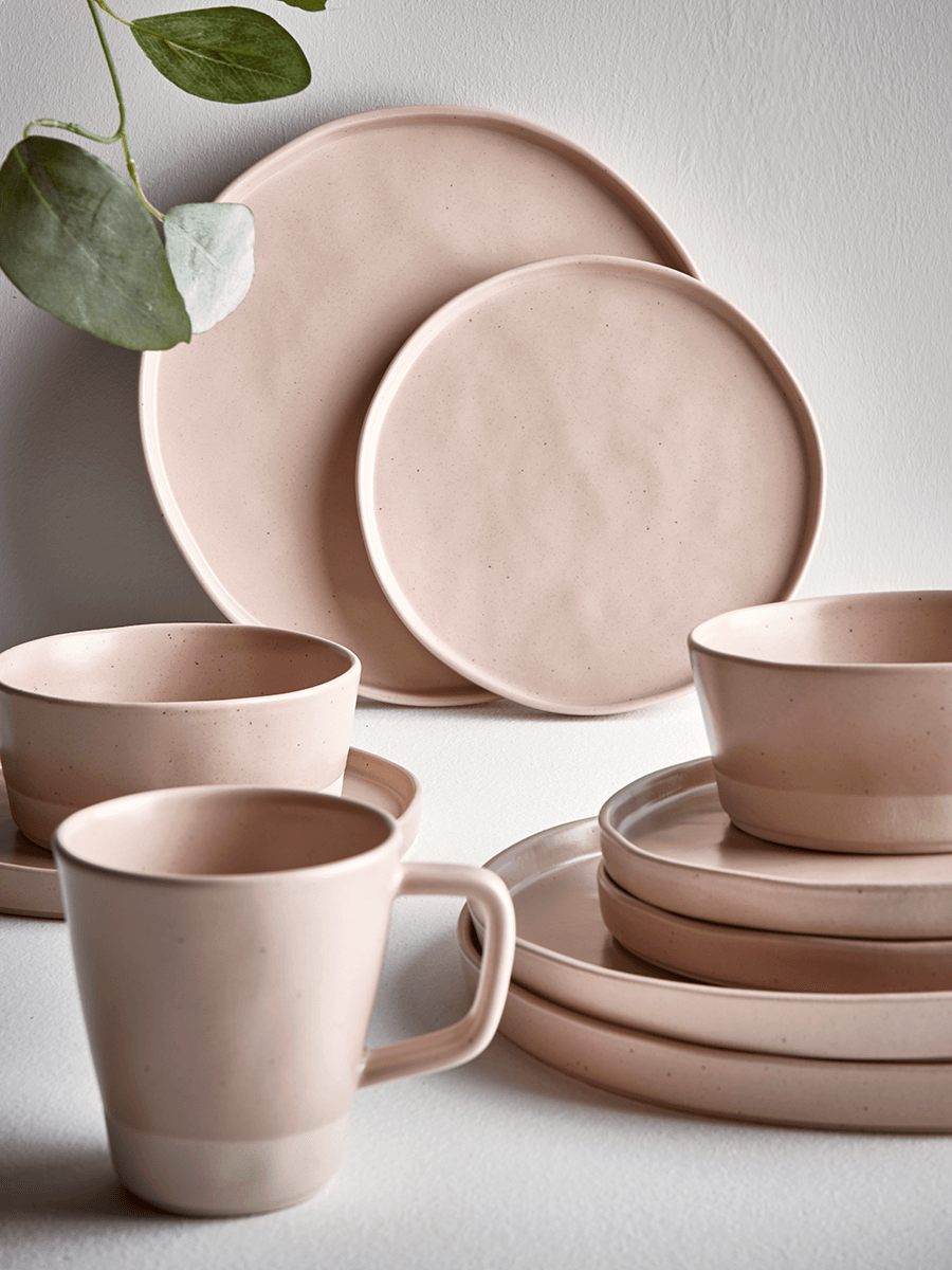

Six Speckled Dinner Plates - Blush