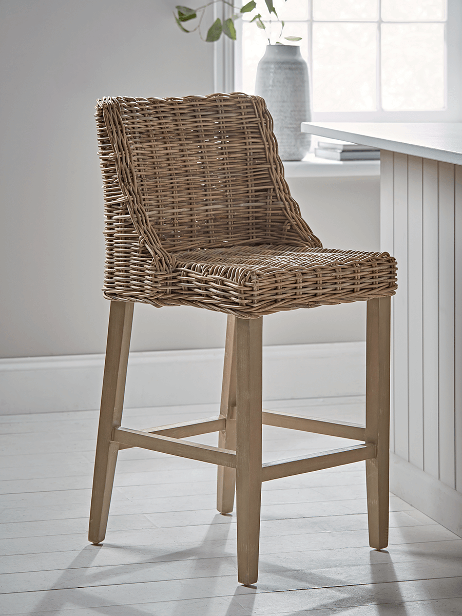 Photo of Round rattan counter stool