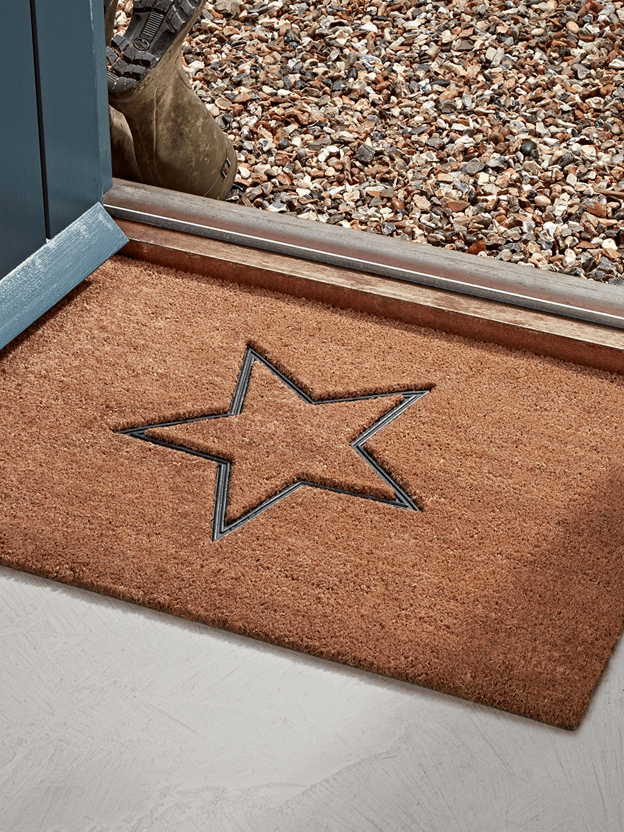 Product photograph of Embossed Rubber Star Doormat - Large from Cox and Cox