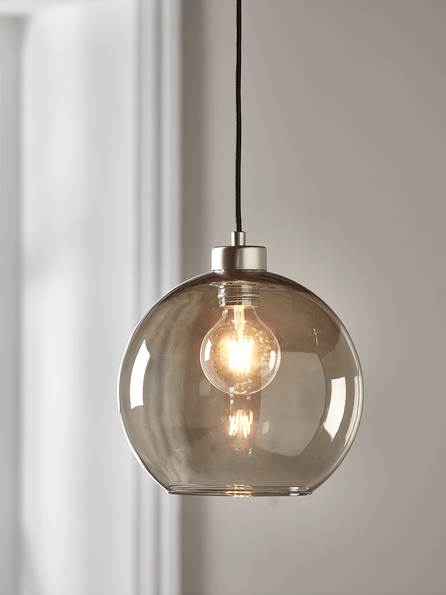 Product photograph of Smoked Glass Pendant from Cox and Cox.