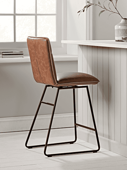 Two Alden Twist Counter Stools - Tan