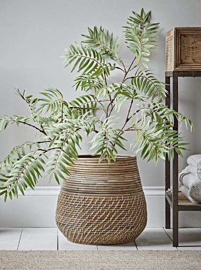 Tapered Round Rattan Planter