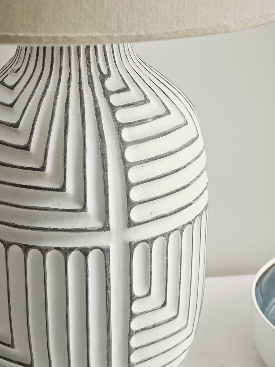 Product photograph of Textured Abstract Table Lamp from Cox and Cox.