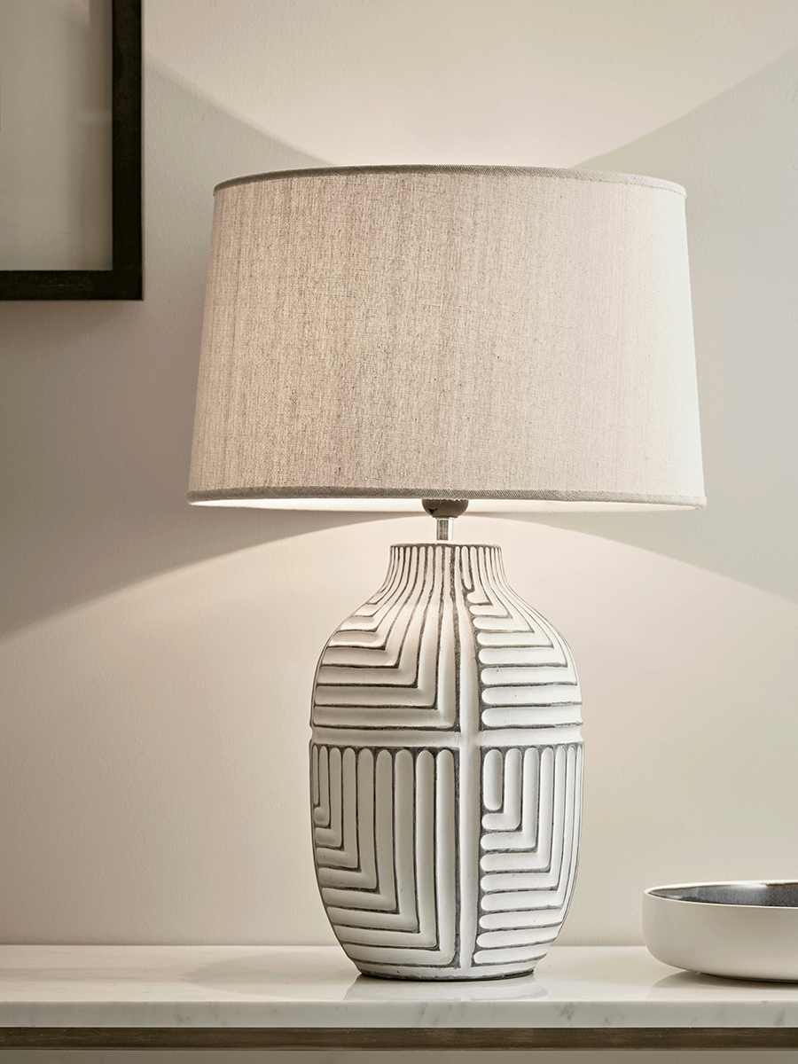 Product photograph of Textured Abstract Table Lamp from Cox and Cox.