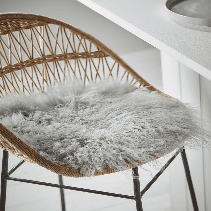 Tibetan Sheepskin Seat Pad Soft Grey
