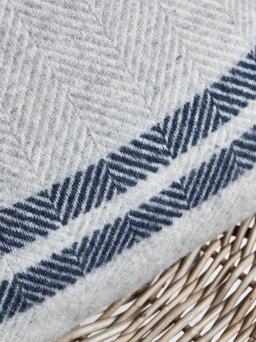 Soft Wool Cushion Cover - Blue French Stripe