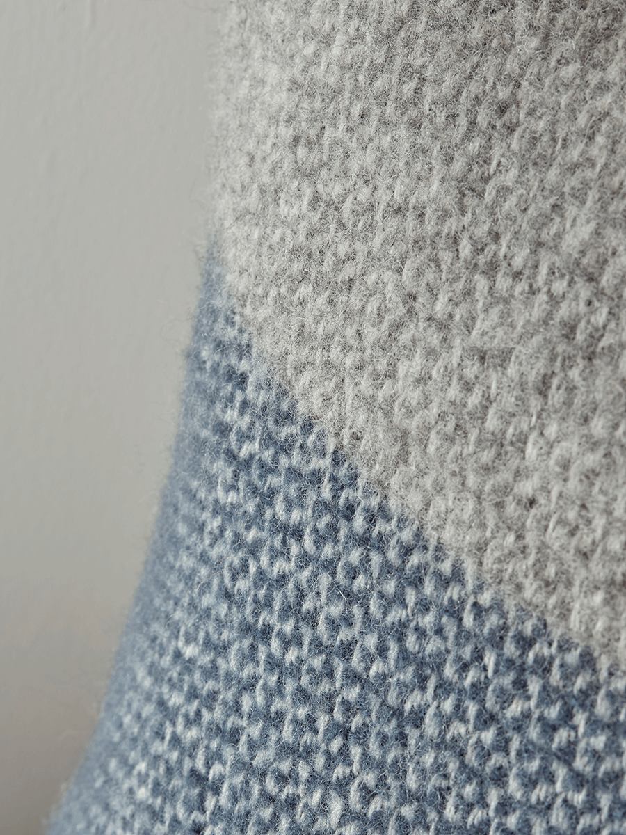 Soft Wool Cushion Cover - Blue & Grey