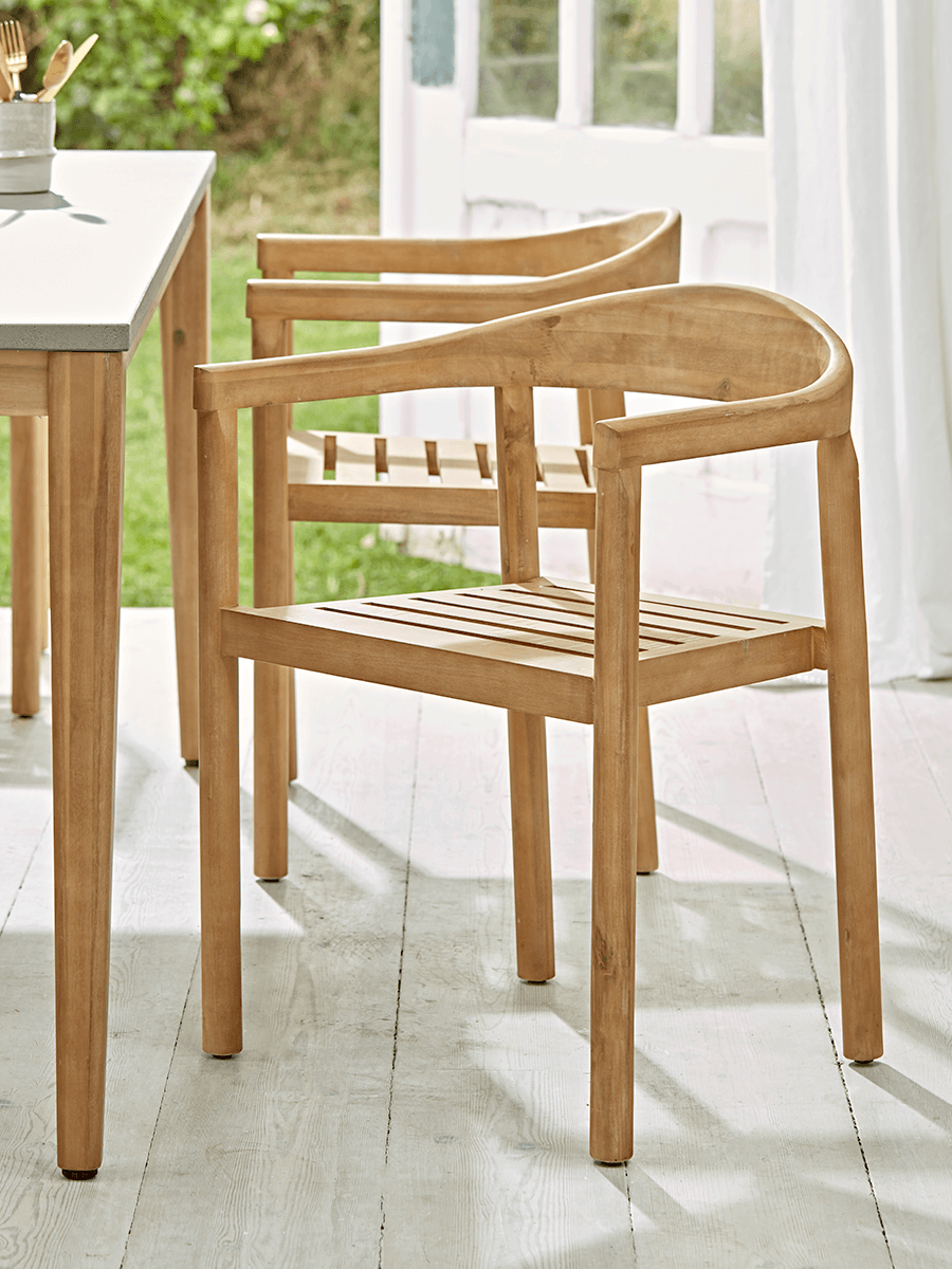 

Two Acacia Dining Chairs