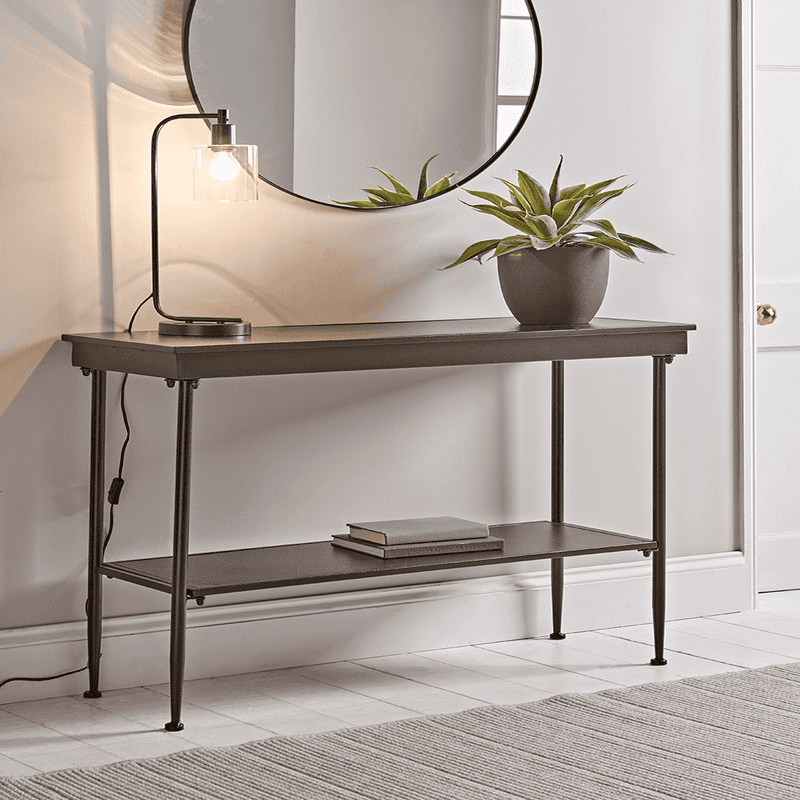 Iron top console table