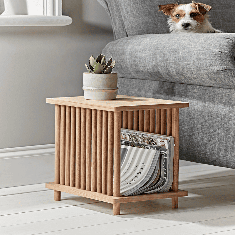 Oak Magazine Side Table