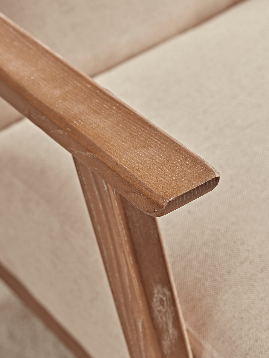 Product photograph of Relaxed Lounge Chair - Natural Linen from Cox and Cox.