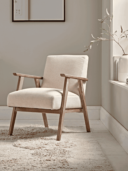 Relaxed Lounge Chair - Natural Linen
