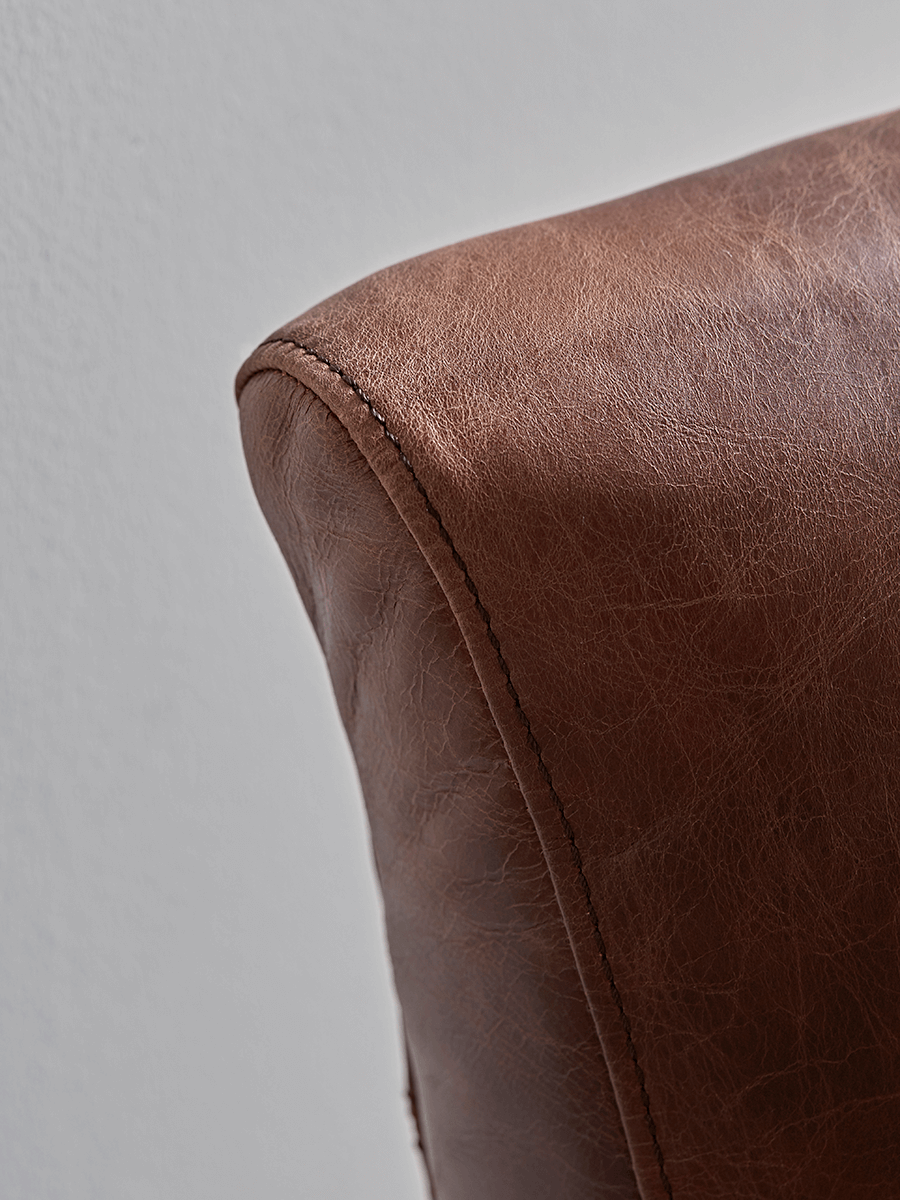 Relaxed Lounge Chair - Tan Leather
