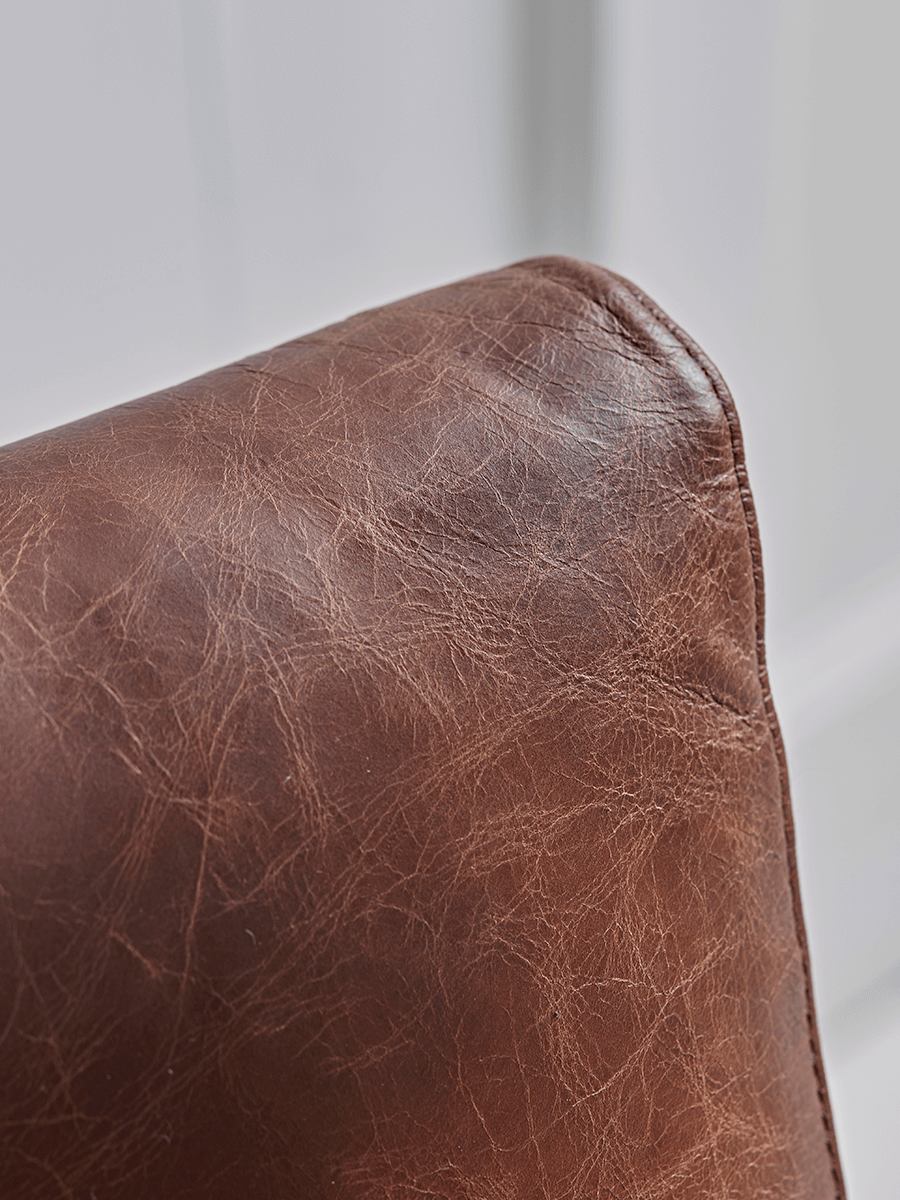 Relaxed Lounge Chair - Tan Leather