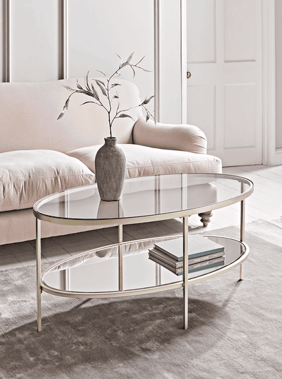 Glass Display Coffee Table - Soft Gold