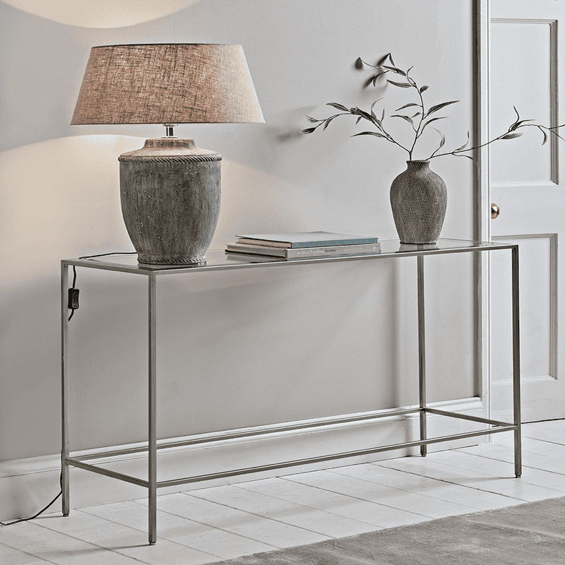 Glass silver shop desk