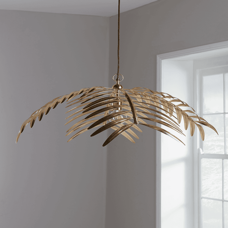 Gold palm outlet ceiling light