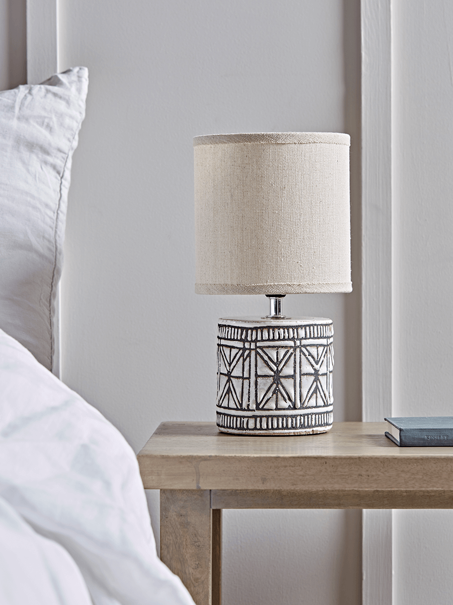 

Geometric Glazed Bedside Lamp