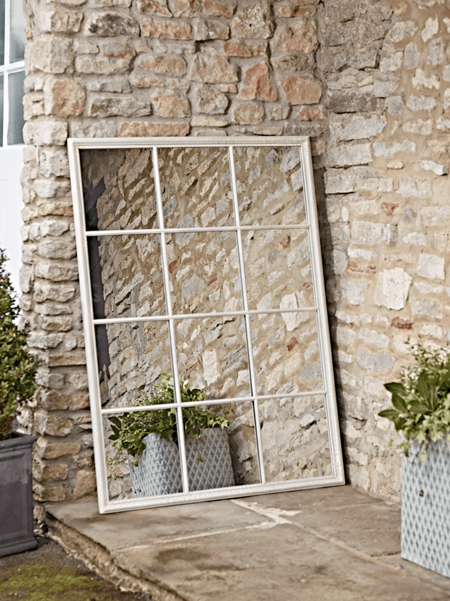 

White Rectangular Outdoor Mirror