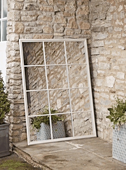 Outdoor White Rectangular Mirror