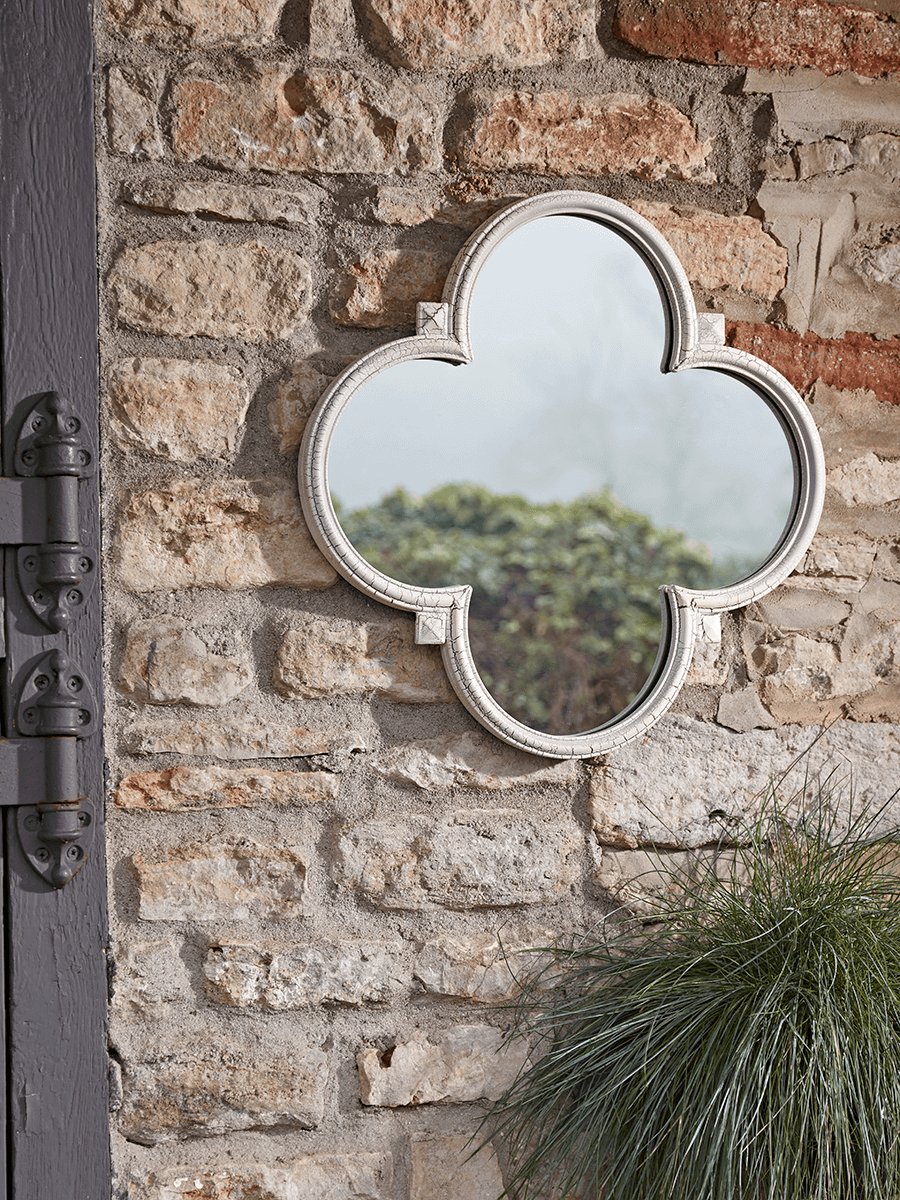 Product photograph of Outdoor Quatrefoil Mirror from Cox and Cox