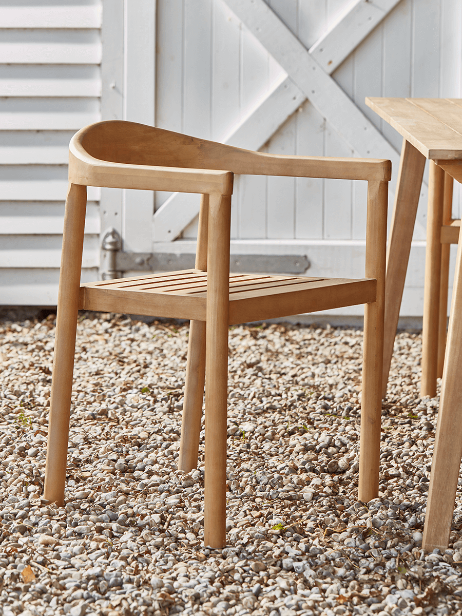 

Two Indoor Outdoor Acacia Dining Chairs