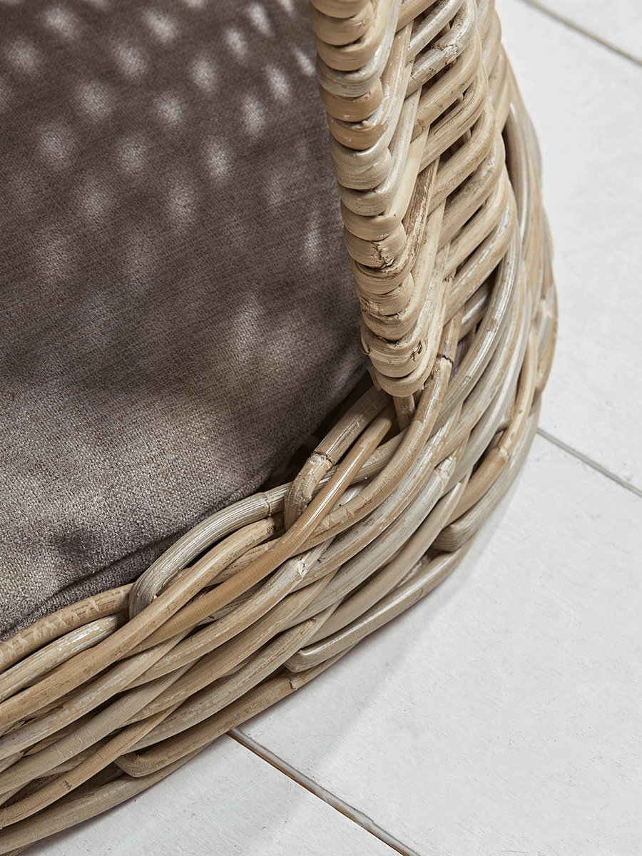 Product photograph of Round Rattan Pet Bunk Bed from Cox and Cox.