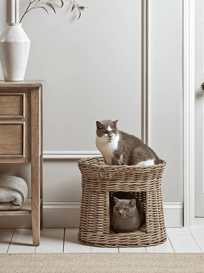 Round Rattan Pet Bunk Bed