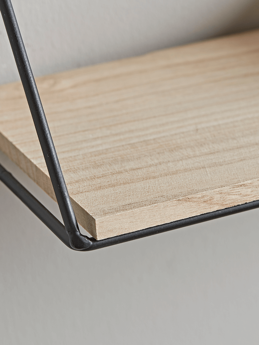 Two Industrial Wood & Metal Shelves - Small