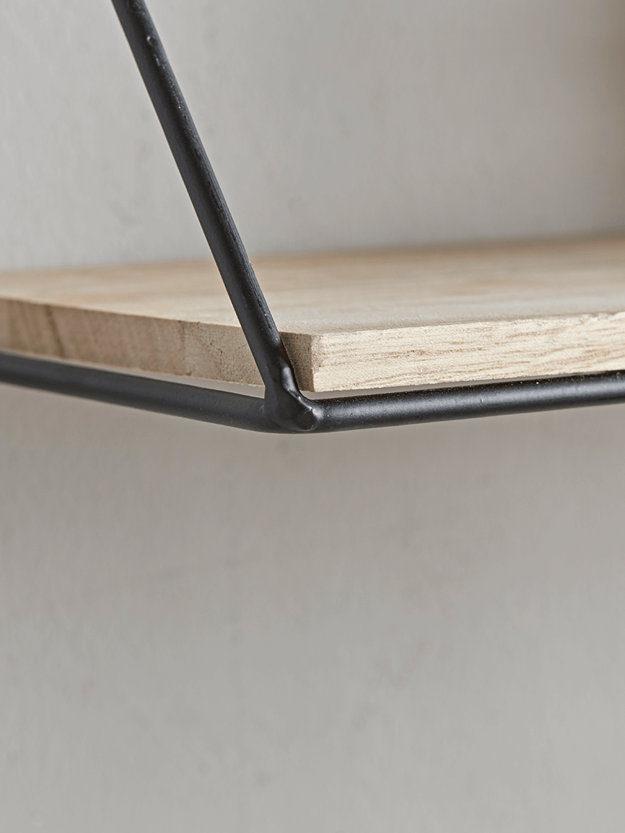 Two Industrial Wood & Metal Shelves - Small