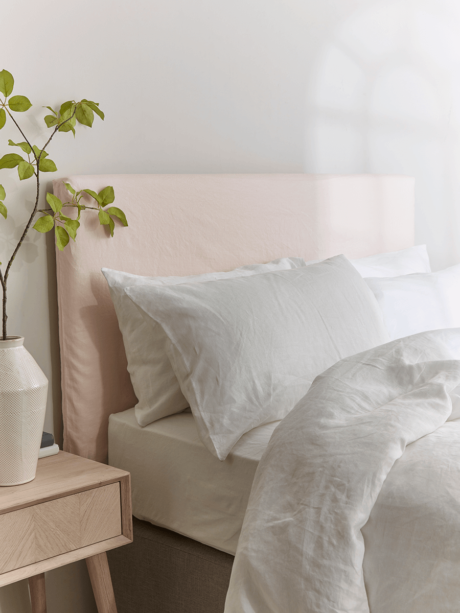 

Soft Blush Washed Linen Replacement Headboard Cover - Kingsize