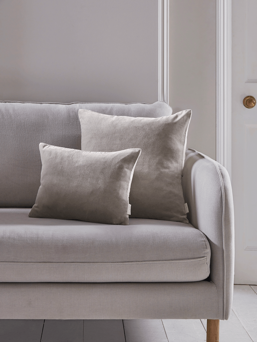 

Velvet & Linen Rectangular Cushion - Dove Grey