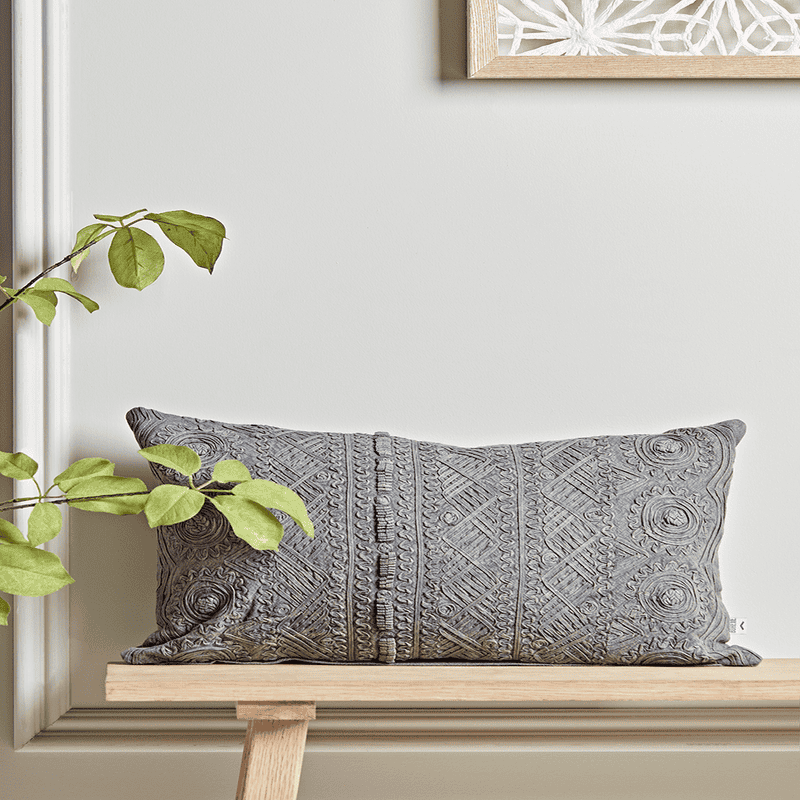 Grey textured cushion store