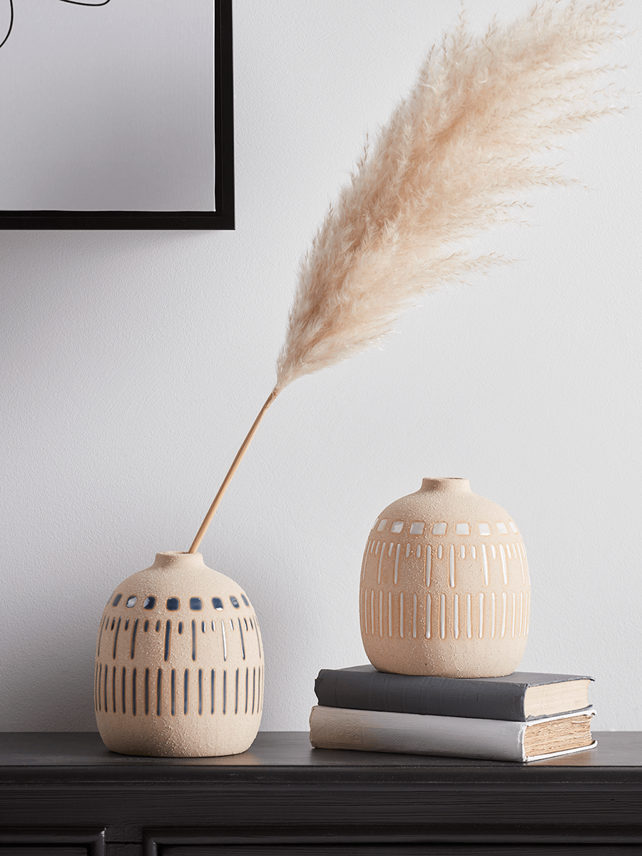 

Two Resist Glaze Bud Vases